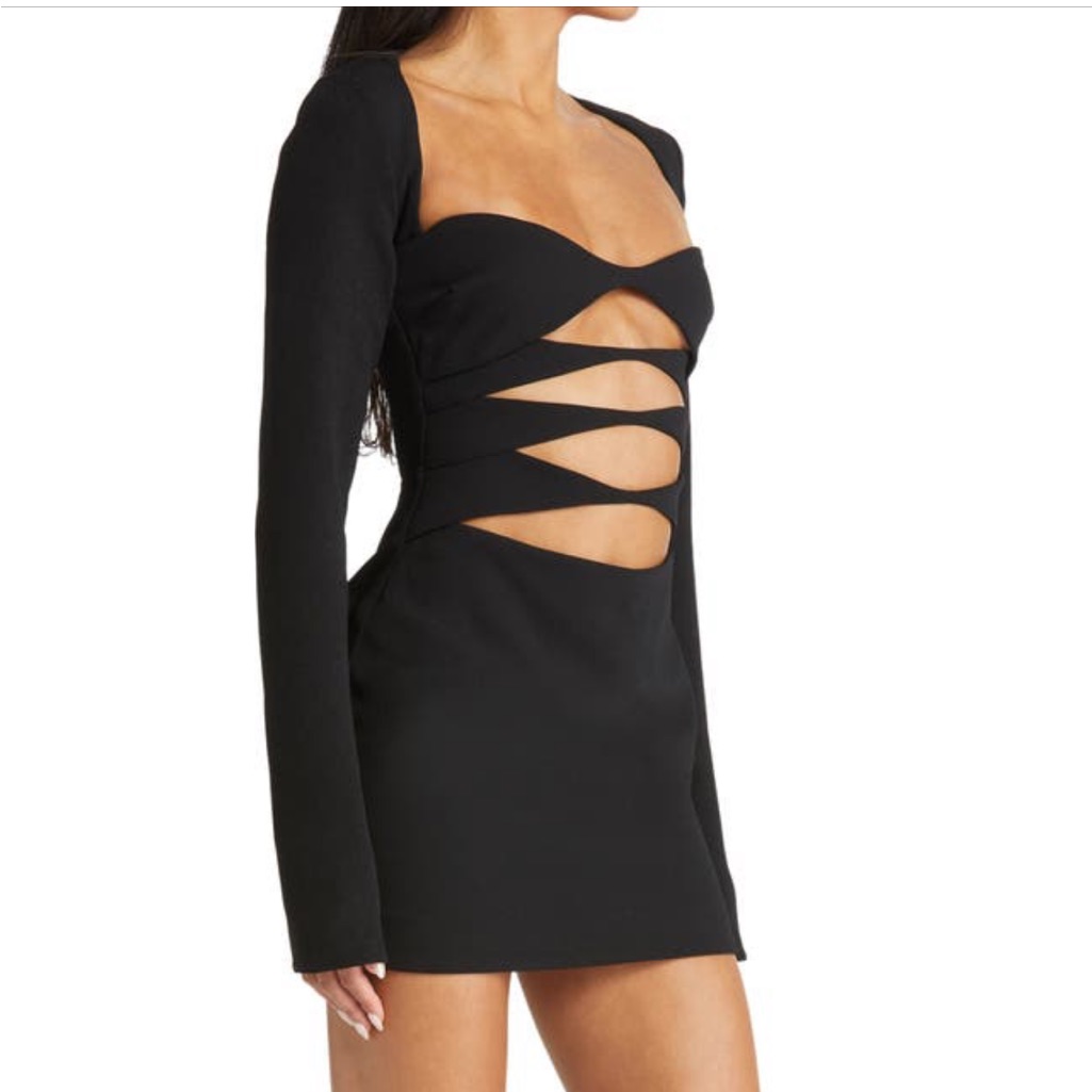 House Of Cb Elize Cutout Long Sleeve Minidress